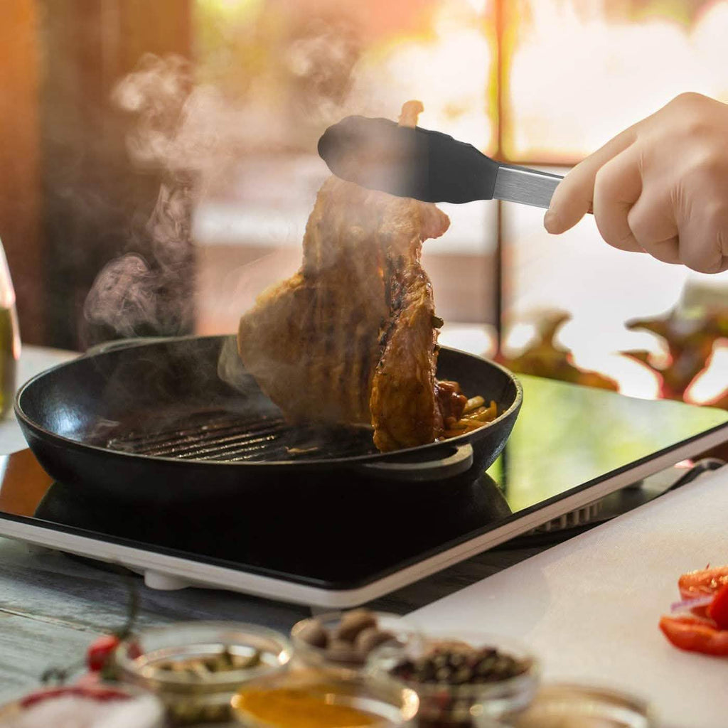 4-Pack: Kaluns Kitchen Tongs for Cooking with Silicone Spatula