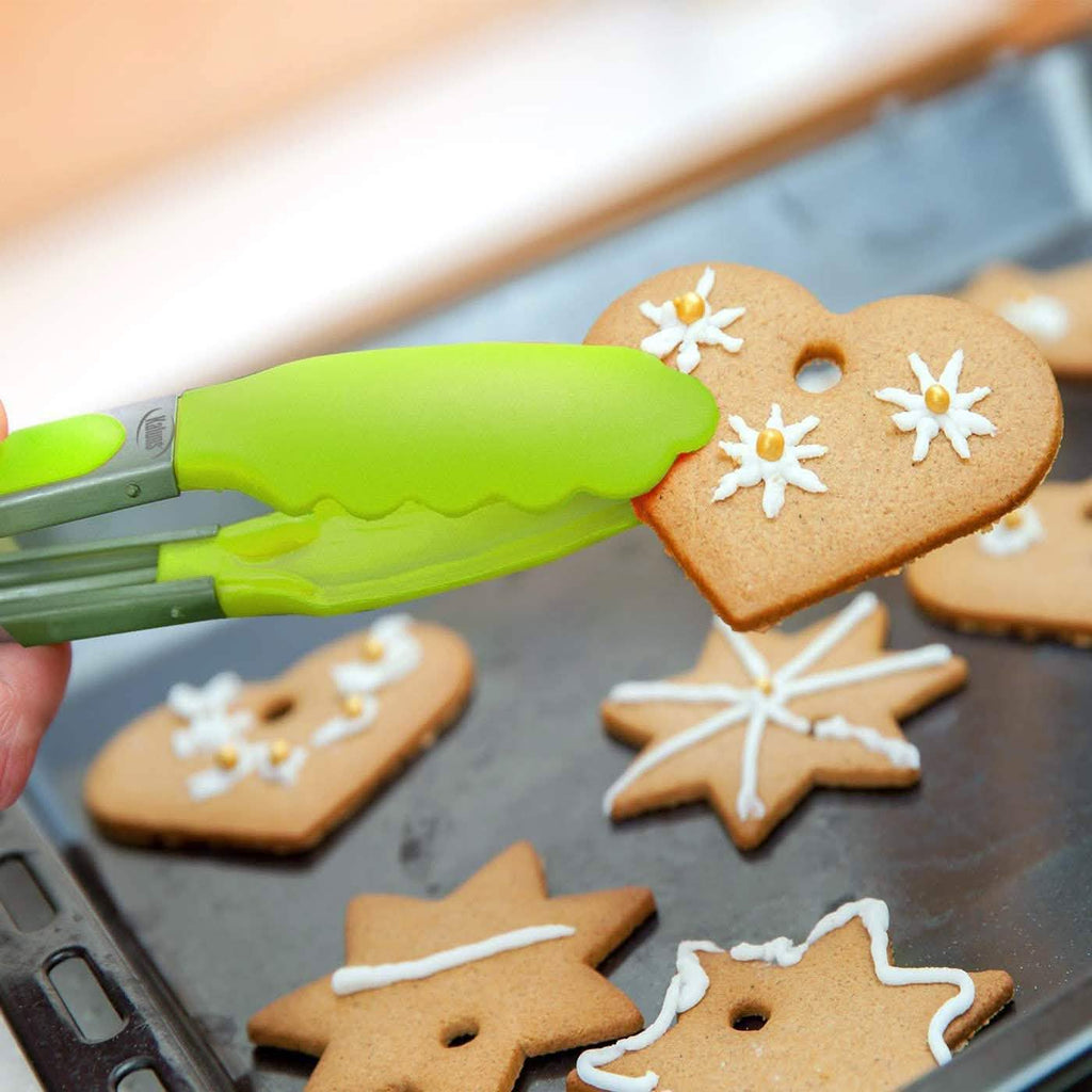 4-Pack: Kaluns Kitchen Tongs for Cooking with Silicone Spatula