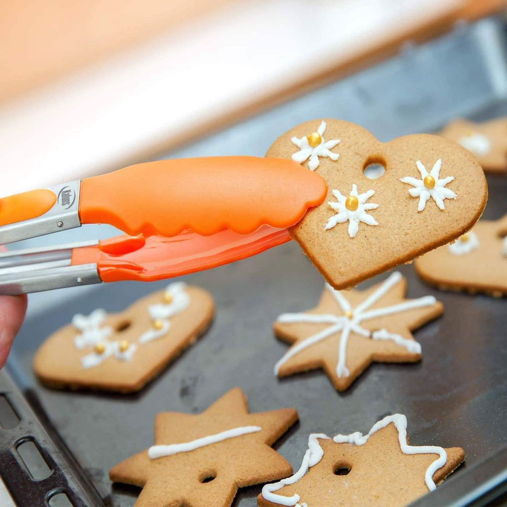 4-Pack: Kaluns Kitchen Tongs for Cooking with Silicone Spatula